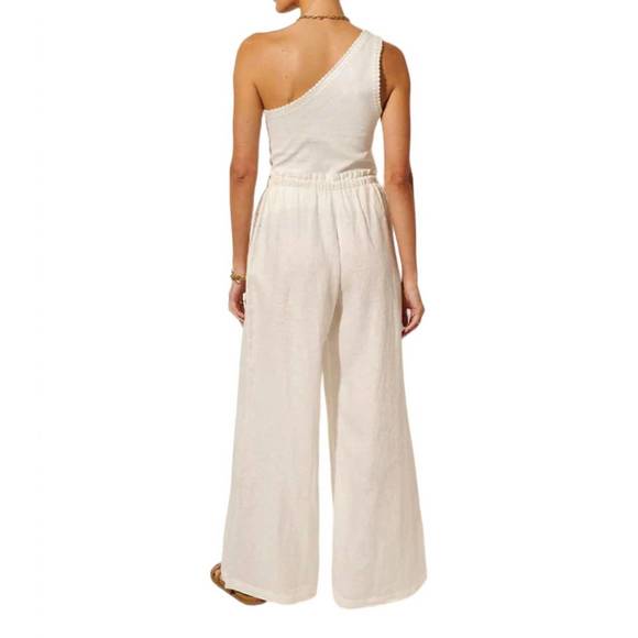 NEW KIVARI tallulah one shoulder tank top in ivory - Picture 2 of 3
